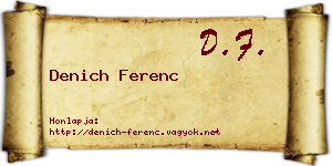Denich Ferenc névjegykártya